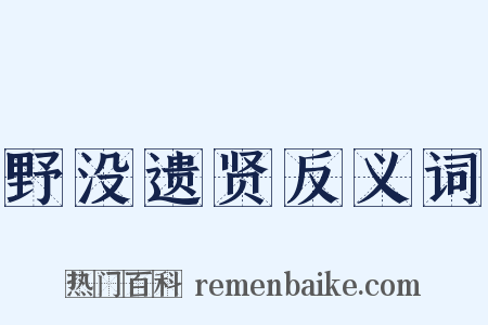 野没遗贤反义词是什么意思的图片